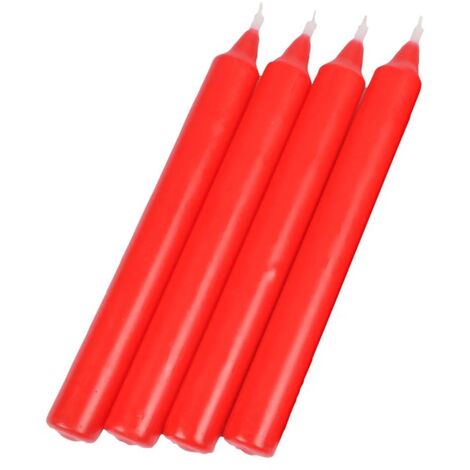 Lot de 4 bougies chandelier rouge
