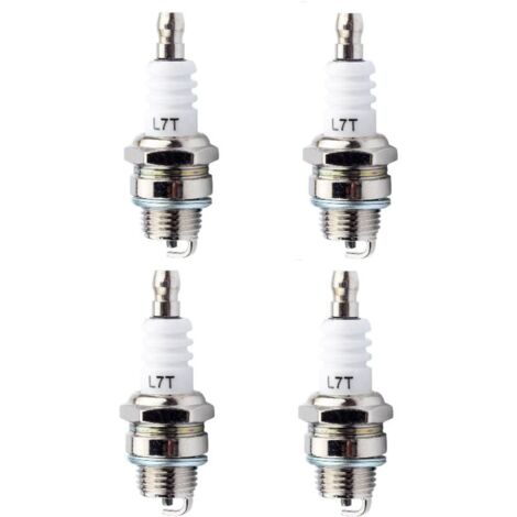 Lot de 4 bougies d'allumage L7T Universelles de Rechange l7t Bougie Tronconneuse Bougie D'allumage Remplacemen pour Tondeuse à Gazon Moteurs à 2 Temps-LIAIKI