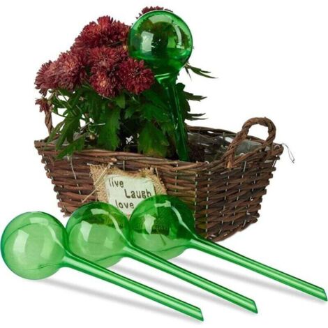 Lot de 4 Boules d'arrosage Double semainier en Plastique Vert, PVC, 513.5cm