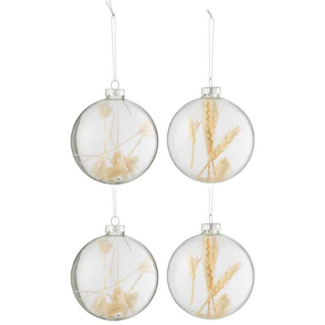 Lot de 4 Boules de Noël "Brindilles" 10cm Transparent