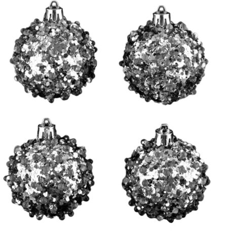 Lot de 4 boules de noël effet goutte