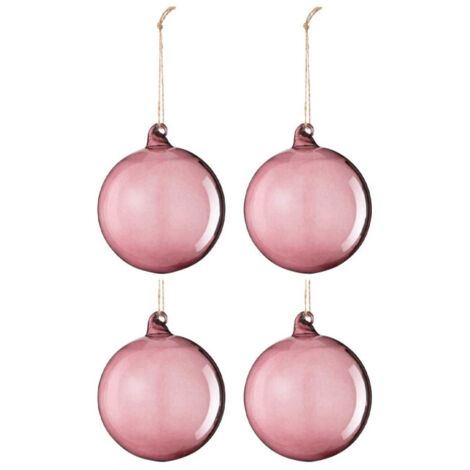 Lot de 4 Boules de Noël "Lindsay" 10cm Rose