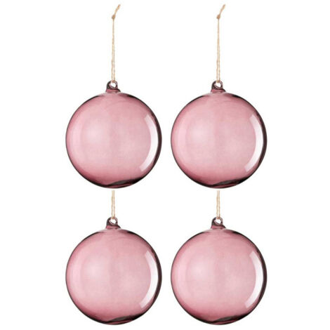 Lot de 4 Boules de Noël "Lindsay" 12cm Rose