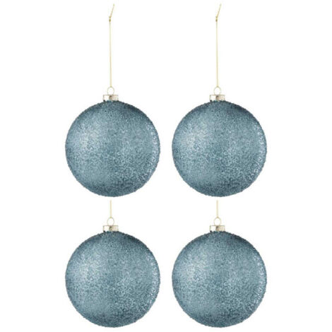 Lot de 4 Boules de Noël "Perla" 12cm Bleu