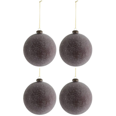 Lot de 4 Boules de Noël "Perles" 12cm Bordeaux