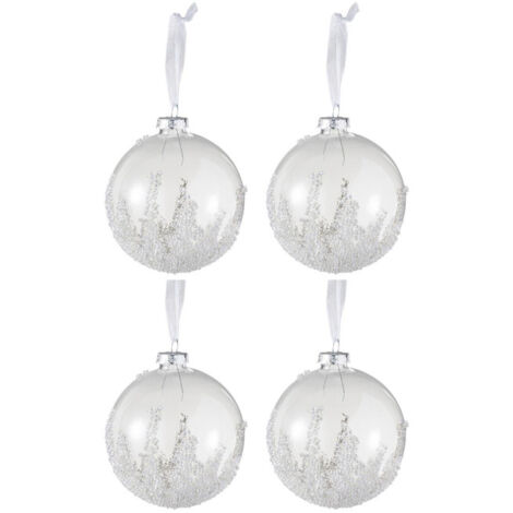 Lot de 4 Boules de Noël "Sucre" 10cm Transparent