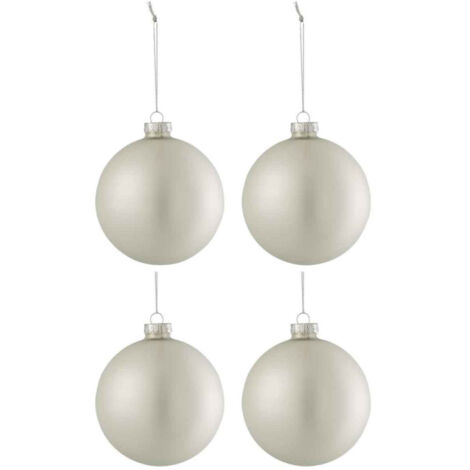 Lot de 4 Boules de Noël "Verre Épais" 10cm Argent