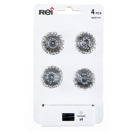 Lot de 4 boutons de meuble Diamant abs chromé H.29 x l.28 x P.28 mm