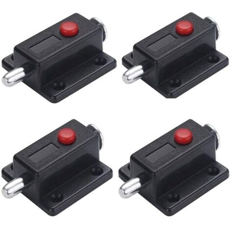 Lot de 4 Boutons de Serrure Ressort pour Armoires et Tiroirs Verrou Automatique avec Bouton Ressort PZCC
