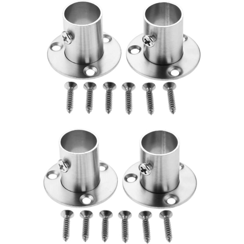 Lot de 4 brides en acier inoxydable pour armoire, tuyauterie, support et support, connexion entre les tuyaux, porte-vêtements - 19 mm