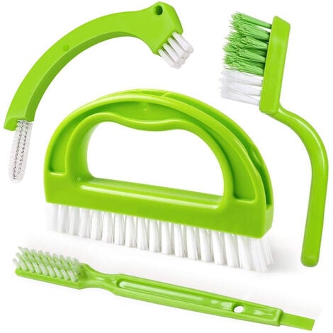 Brosse de nettoyage 2 en 1 avec long manche et 3 pôles de 136 cm - Brosse à  joints en forme de V - Brosse à poils rigides rotative à 120°