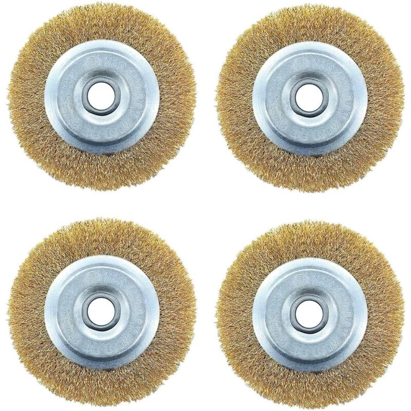 Missdong - Lot de 4 brosses à joints, brosse de désherbage pour débroussailleuse, brosse à herbes sauvages, brosse métallique, brosse de rechange