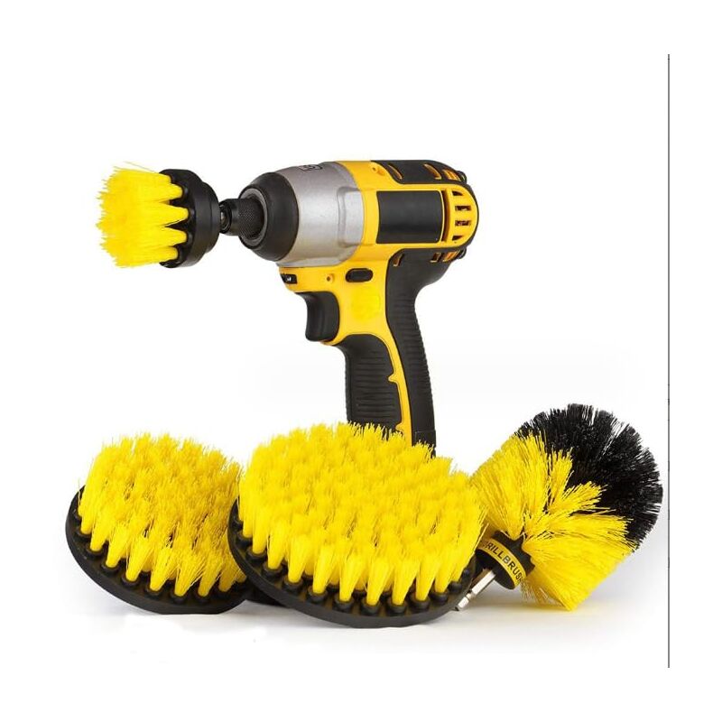 Lot de 4 brosses pour perceuse, brosse pour perceuse électrique de 5 cm, 3,5 cm, 4 cm, 5 pouces, outils de brosse de polissage, brosses de nettoyage,