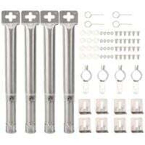 Lot de 4 Brûleur Tubulaire Universel de Rechange réglable en Acier Inoxydable, Extensible de 31 cm à 42 cm, s'adapte à la Plupart des grilles de Barbecue à gaz