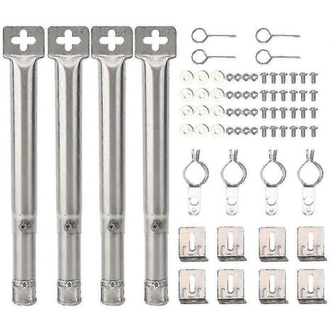 Lot de 4 brûleurs tubulaires droits universels réglables en acier inoxydable pour barbecue à gaz BarbecCJY