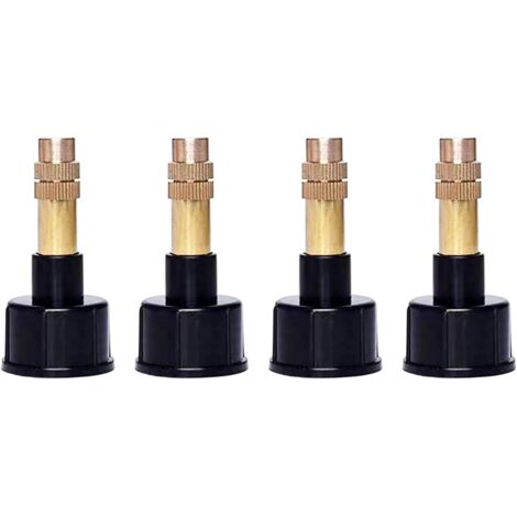 Lot de 4 buses pulvérisation pompe jardin, buse rechange en laiton, bouchon pulvérisateur à pression 16 mm, tête montage filetée ID pour brumisateur manuel 2 Noir 20mm/0.78" for 0.8-1.5L