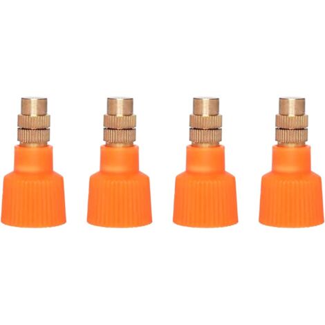 Lot de 4 buses pulvérisation pompe jardin, buse rechange en laiton, bouchon pulvérisateur à pression 16 mm, tête montage filetée ID pour brumisateur manuel 2 Orange 16mm/0.63" for 2-3L
