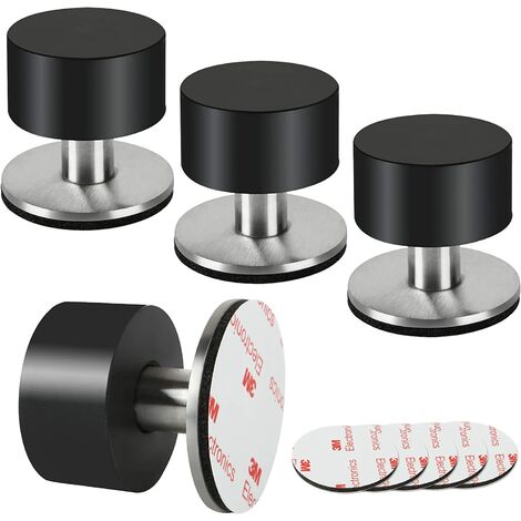 Lot de 4 butées de porte en caoutchouc, butées de porte auto-adhésives 3M pour plinthes, butées de porte fixées au mur pour atténuer le son à la maison, au bureau, sur la terrasse