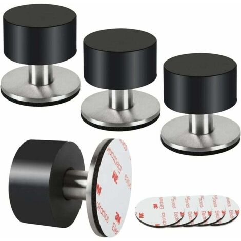 Lot de 4 butées de porte en caoutchouc, butées de porte auto-adhésives 3M pour plinthes, butées de porte fixées au mur pour atténuer le son à la maison, au bureau, sur la terrasse