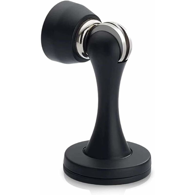 Lot de 4 butées de porte magnétiques, butées de porte magnétiques en nickel brossé noir, support de porte magnétique au sol, support mural huilé