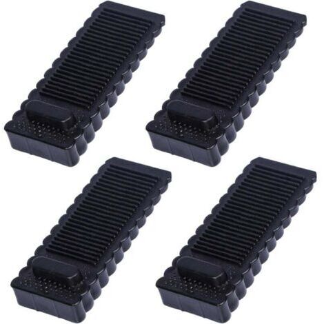 Lot de 4 butées de porte noires antidérapantes et durables (9,5 x 4 x 1,4 cm), empilables, adaptées à tous les types de sols