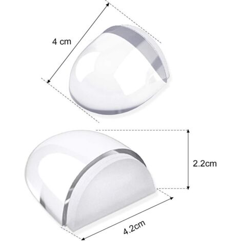 lot de 4 butées de porte, transparentes, adhésives, sol et parquet, protection murs