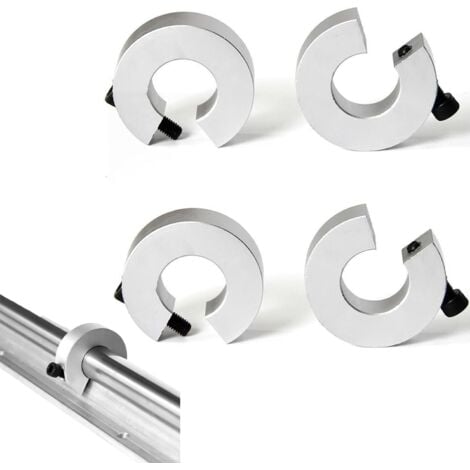 TIGREZY Lot de 4 butées de rail linéaire SBR SBR20 - Anneau de fixation pour rail linéaire SBR20 - 20 mm - Pour rail linéaire SBR20 - Pièces CNC - Outil de délimitation d'arbre - Anneau de fixation en alliage