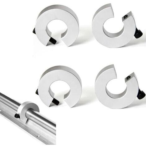 Lot de 4 butées de rail linéaire SBR SBR20 - Anneau de fixation pour rail linéaire SBR20 - 20 mm - Pour rail linéaire SBR20 - Pièces CNC - Outil de délimitation d'arbre - Anneau de fixation en alliage