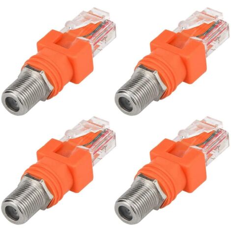Lot de 4 câbles coaxiaux, adaptateur RF F femelle vers RJ45 mâle pour testeur de ligne