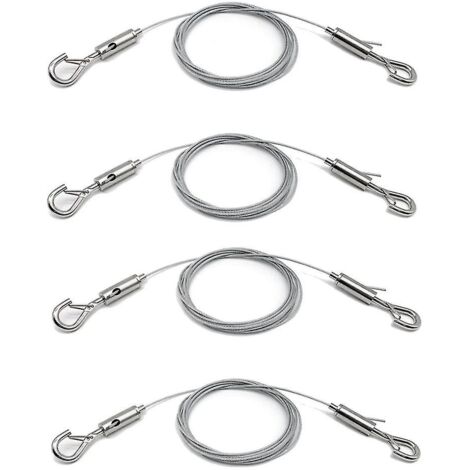 Lot de 4 câbles de suspension réglables pour tableaux, très résistants, supportent jusqu'à 22,7 kg (50 lb), 2 m x 1,5 mm.-AquaForge