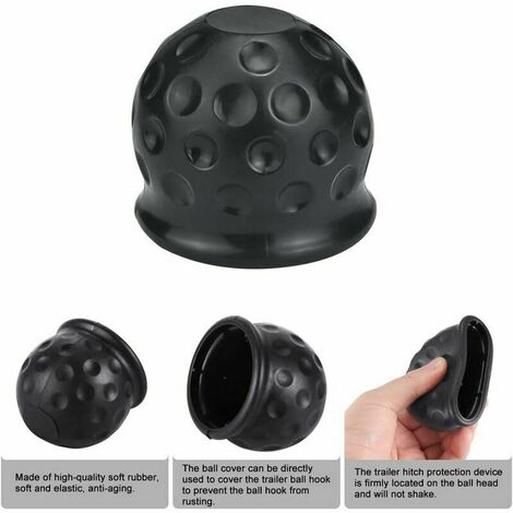 Couverture de boule de remorque Cache Boule Rotule d'attelage en Plastique  Caravane Remorque Protection pour Camion Semi-Remorque Voiture Bateau Noir