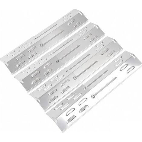 Lot de 4 Cache-brûleurs en Acier Inoxydable pour Landmann, Burnhard, Taino, Tepro, Jamestown, Répartiteur de Flamme pour Charbroil, Tenneker, Napoléon Freestyle 365, Jamie Oliver, Campingaz