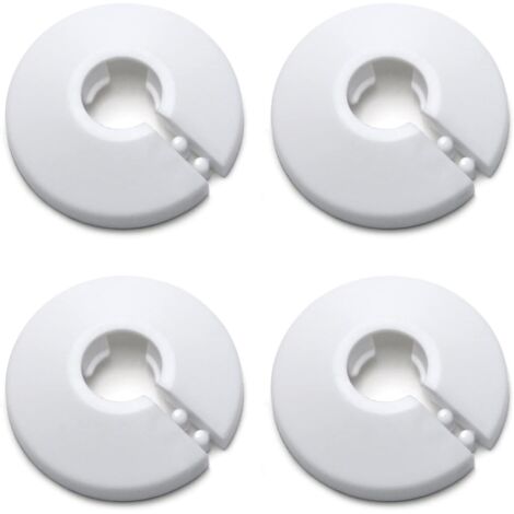 Lot de 4 Cache-joints, Plastique PP, Diamètre 12 mm, Blanc, Pour Tuyaux Muraux, Décoration Radiateur