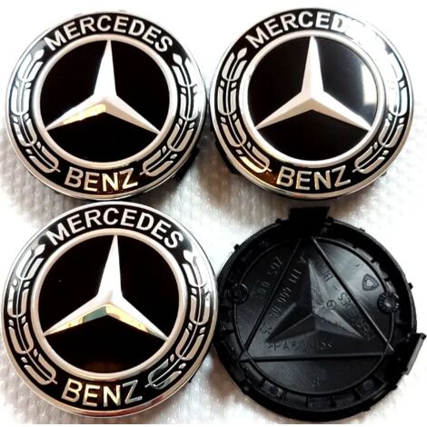 Lot de 4 cache-moyeux de roue Benz, enjoliveurs centraux pour Mercedes-Benz, multicolores (en option)