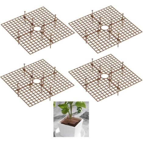 Lot de 4 cache-pots de fleurs de 30 cm avec découpe centrale pour plantes (marron)