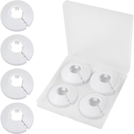 Lot de 4 Cache-tuyau,Plastique PP,Diamètre 20 mm,Finition mate,Blanc,Pour plomberie et robinetterie