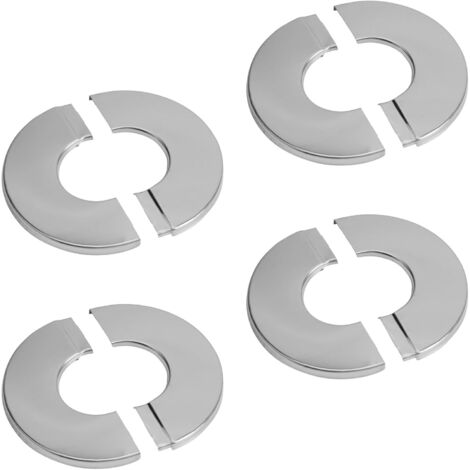 Lot de 4 Cache-tuyaux, Acier inoxydable, Diamètre 25 mm, Base autocollante, Pour salle de bain