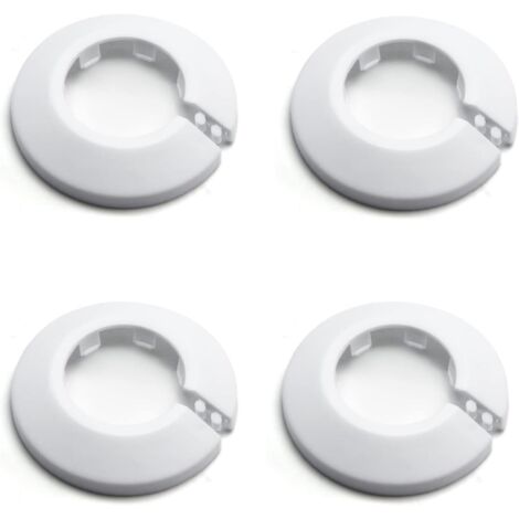 Lot de 4 cache-tuyaux, plastique PP blanc, diamètre 32 mm, installation à clipser, pour cuisine et salle de bain