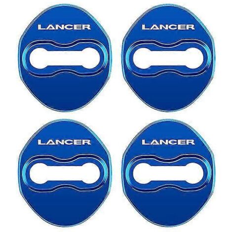 Lot de 4 caches de serrure de porte en acier inoxydable pour Mitsubishi Lancer - Accessoires de protection et de décoration - Panneaux et pièces de porte intérieure - bleu