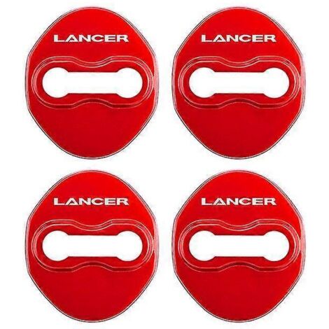 Lot de 4 caches de serrure de porte en acier inoxydable pour Mitsubishi Lancer - Accessoires de protection et de décoration - Panneaux et pièces de porte intérieure - Rouge