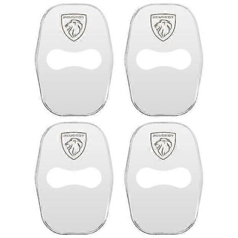 Lot de 4 caches de serrure de porte en acier inoxydable pour Peugeot 208, 3008, 407, 508, 206, 308 et 307 (accessoires auto - style 1, argent)