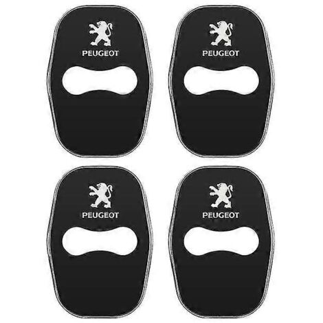 Lot de 4 caches de serrure de porte en acier inoxydable pour Peugeot 208, 3008, 407, 508, 206, 308 et 307 (accessoires auto - style 2, noir)