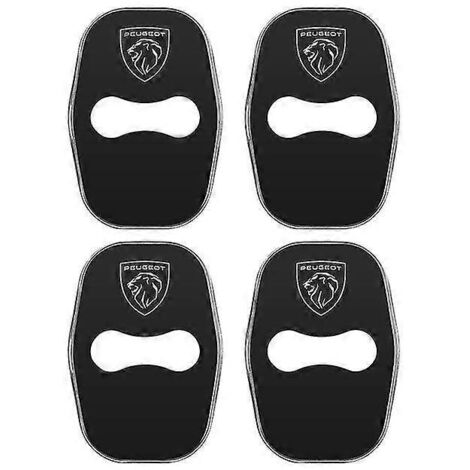 Lot de 4 caches de serrure de porte en acier inoxydable pour Peugeot 208, 3008, 407, 508, 206, 308 et 307 (accessoires auto - style - noir)