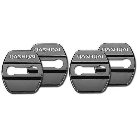 Lot de 4 caches de serrures de porte avec emblème, compatibles avec Nissan Nismo, Qashqai, Skyline et X-Trail. Accessoires en acier inoxydable pour une protection optimale des serrures de porte (Qashq
