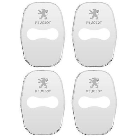 Lot de 4 caches de serrures de portières en acier inoxydable pour Peugeot 208, 3008, 407, 508, 206, 308 et 307 (accessoires auto - style 2, argent)