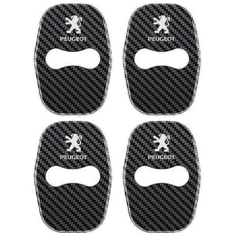 Lot de 4 caches de serrures de portières en acier inoxydable pour Peugeot 208, 3008, 407, 508, 206, 308 et 307 (accessoires auto, style carbone).