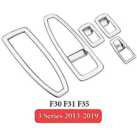 Lot de 4 caches décoratifs ABS pour boutons de lève-vitre, compatibles avec BMW Série 3, 5, X1, X3, X5, F30, F48, G05, G30 et G20 (conduite à gauche)  Panneaux de porte intérieurs et accessoires - Ver
