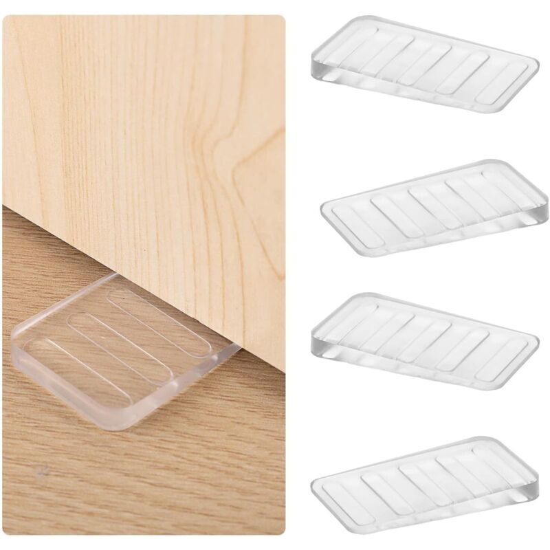 Lot de 4 cales de meubles en caoutchouc antidérapant - Butoir de porte en plastique - Pour nivellement des tables irrégulières, des pieds de commode,