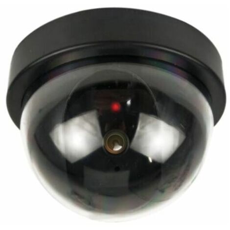 Lot de 4 caméras dômes antivol factices (noires) avec LED clignotantes.