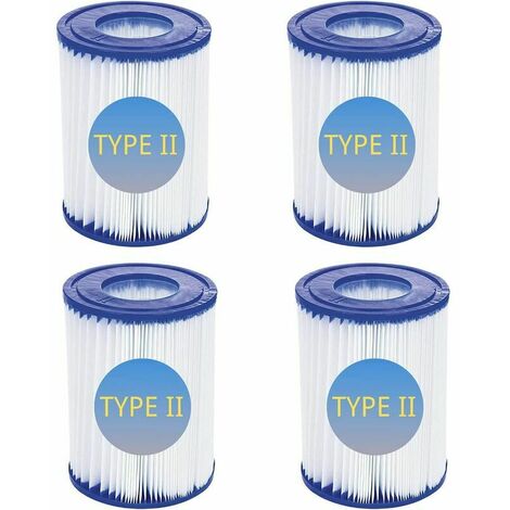 Lot de 4 cartouches de filtre de piscine de type II – Compatible avec les filtres Bestway 58094 – Accessoires de filtre de piscine gonflable de rechange pour spa
